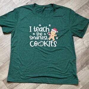 Green Kids Shirt - 'I Teach the Smartest Cookies'